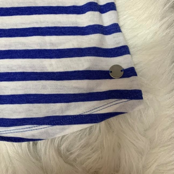 Pleated Stripe Performance Back Top Plus Size Calvin Klein NEW - Picture 2 of 4